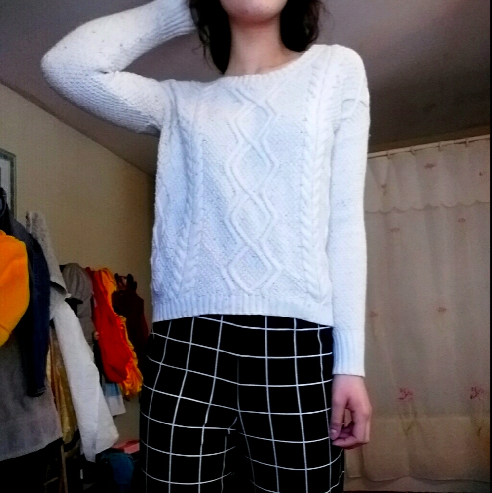 Simple cable-knit sweater